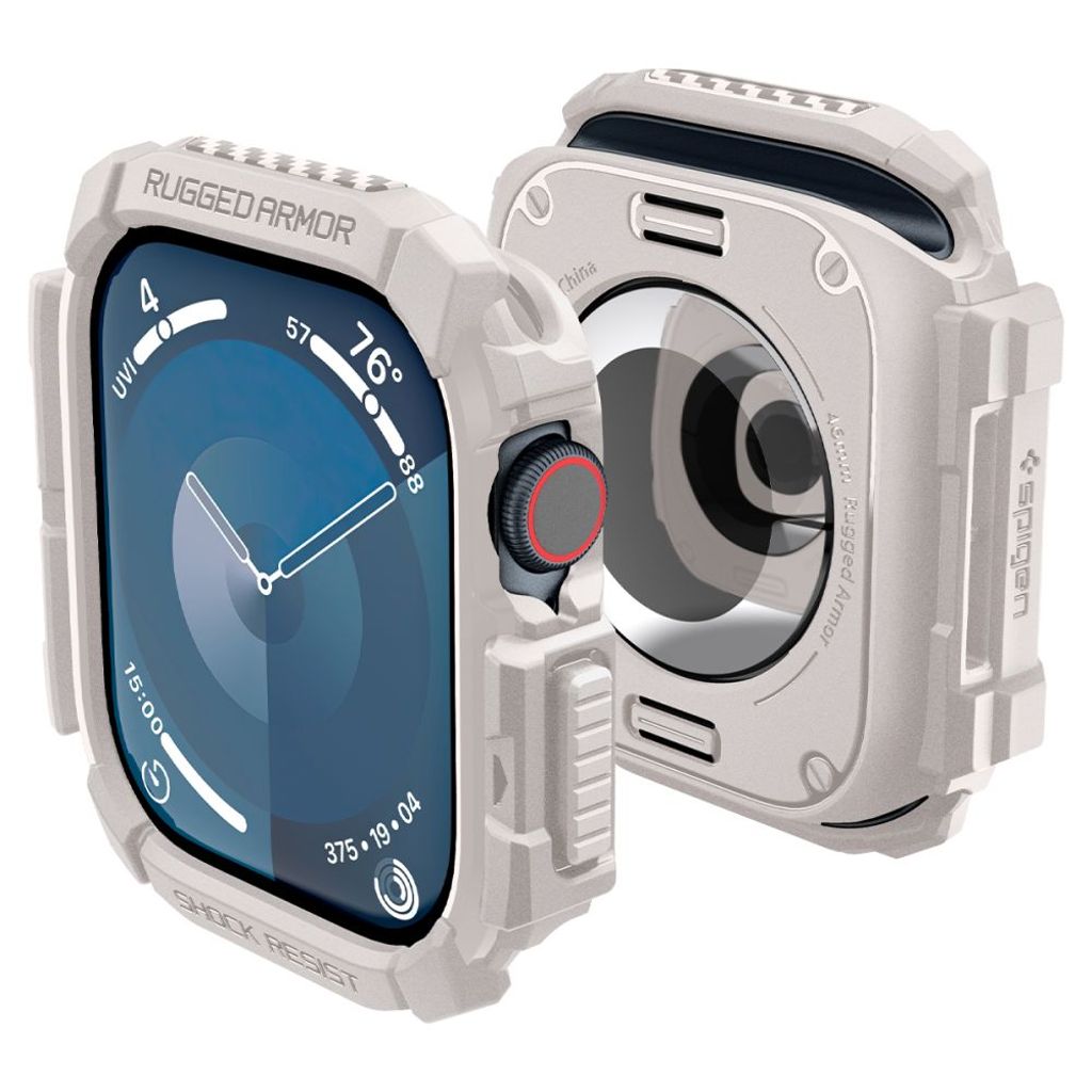 Spigen Rugged Armor klockarmband för Apple Watch 10 46 mm - beige