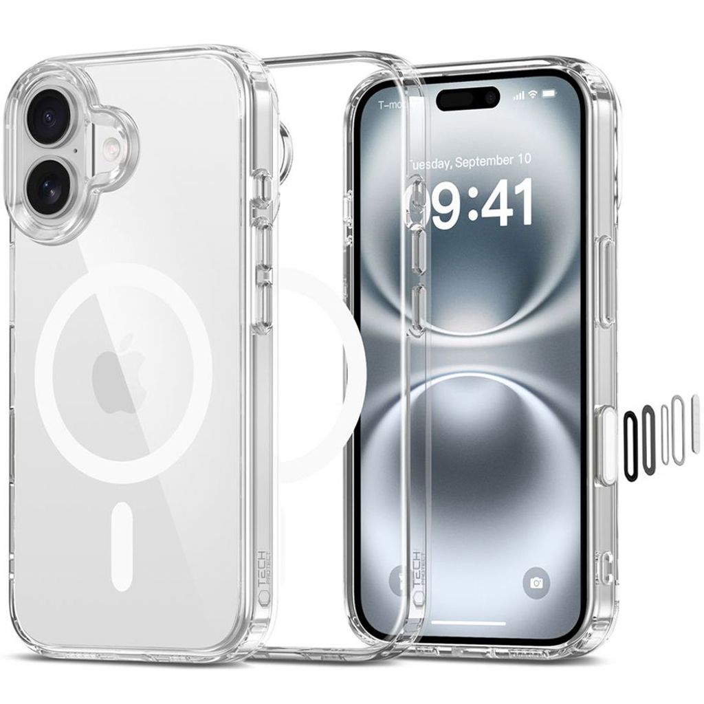Tech-Protect Flexair Hybrid CC MagSafe skal till iPhone 16 – Transparent