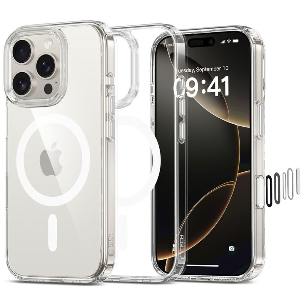 Tech-Protect Flexair Hybrid CC MagSafe skal till iPhone 16 Pro – Transparent