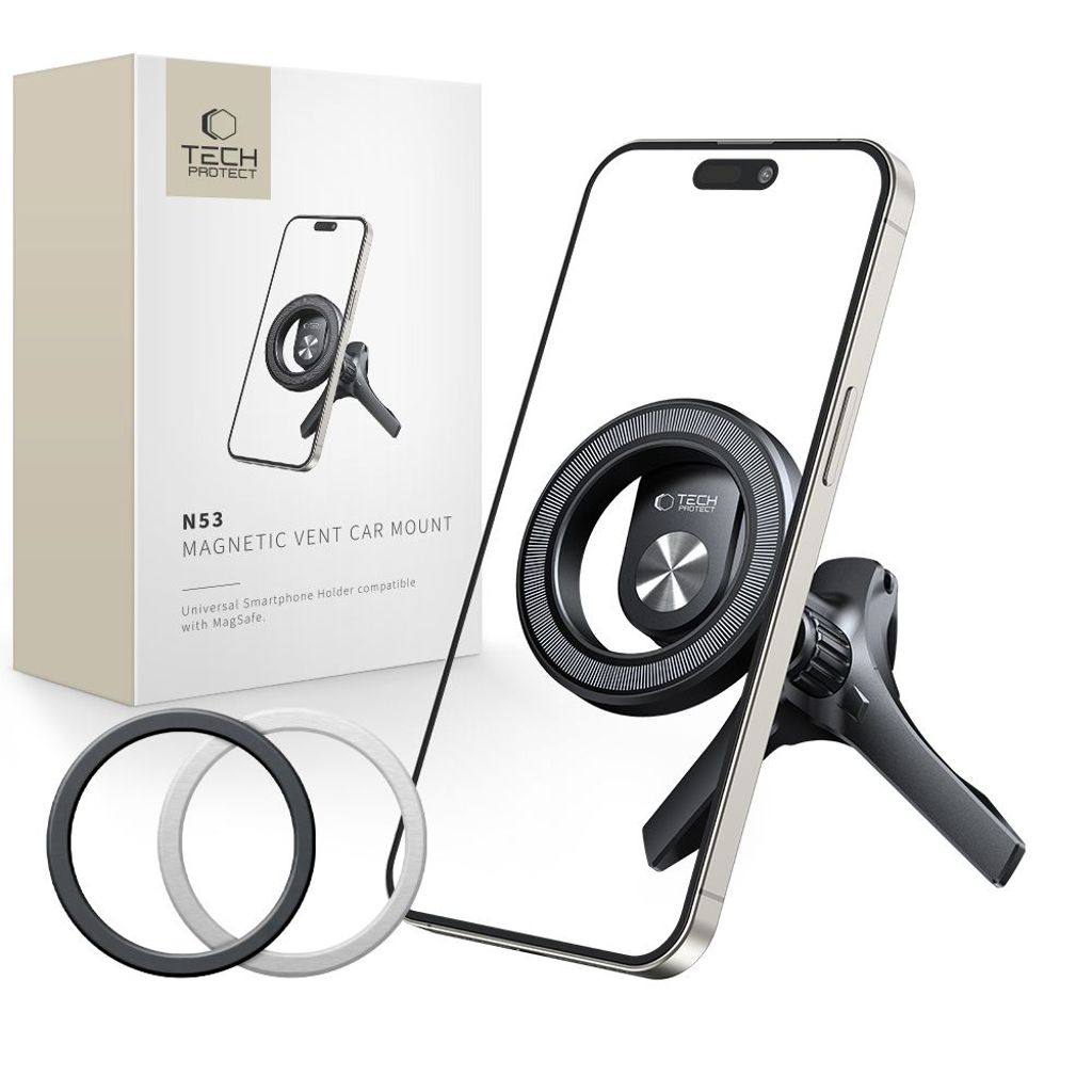 Tech-Protect N53 Car Air Vent Holder med MagSafe Rings - svart