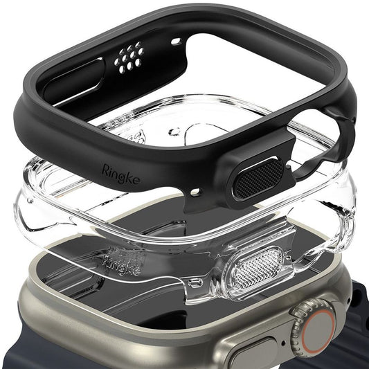 Ringke Slim skydd för Apple Watch Ultra 1/2 (49mm), 2-pack - transparent/svart