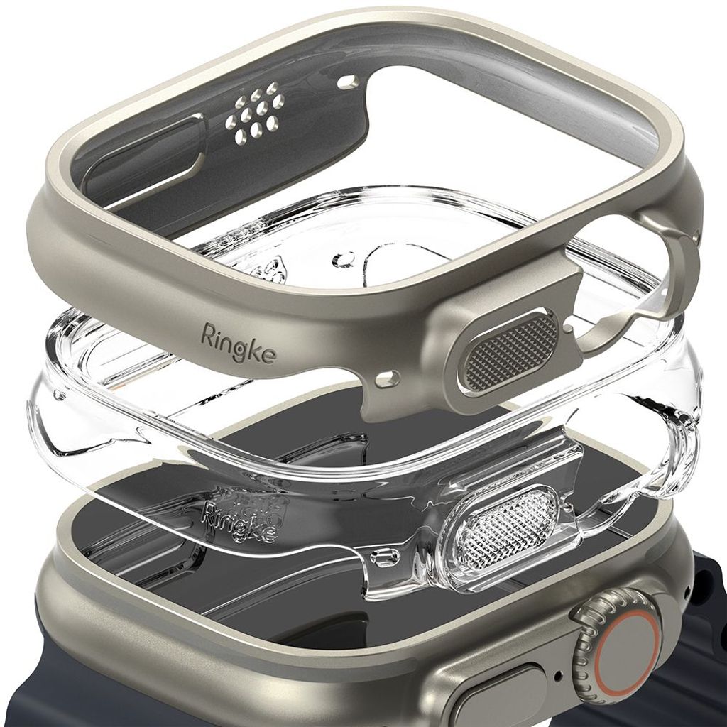 Ringke Slim skydd för Apple Watch Ultra 1/2 (49mm), 2-pack - transparent/silver