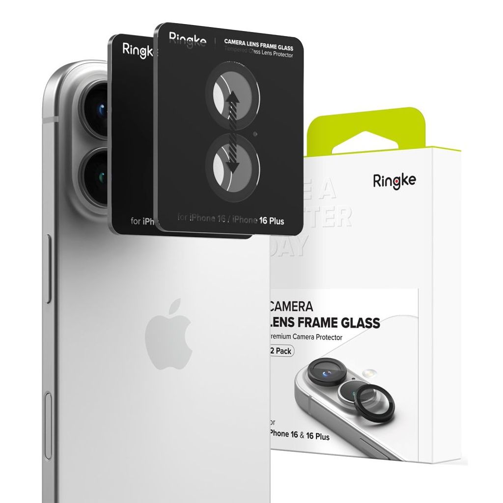 Ringke Camera Frame Protector 2-pack Lens Protector for iPhone 16/16 Plus - Black