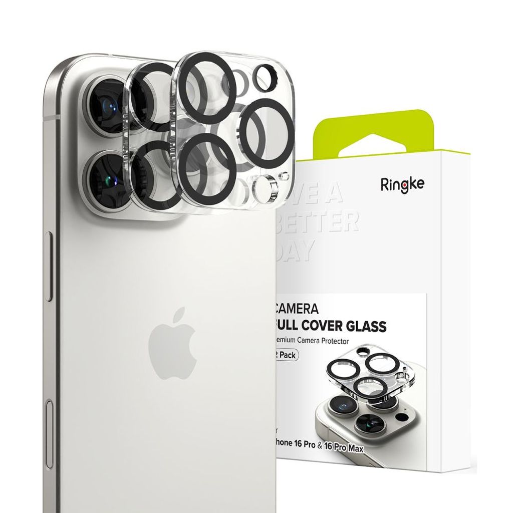 Ringke 2-pack Tempered Glass Lens Protector for iPhone 16 Pro/16 Pro Max
