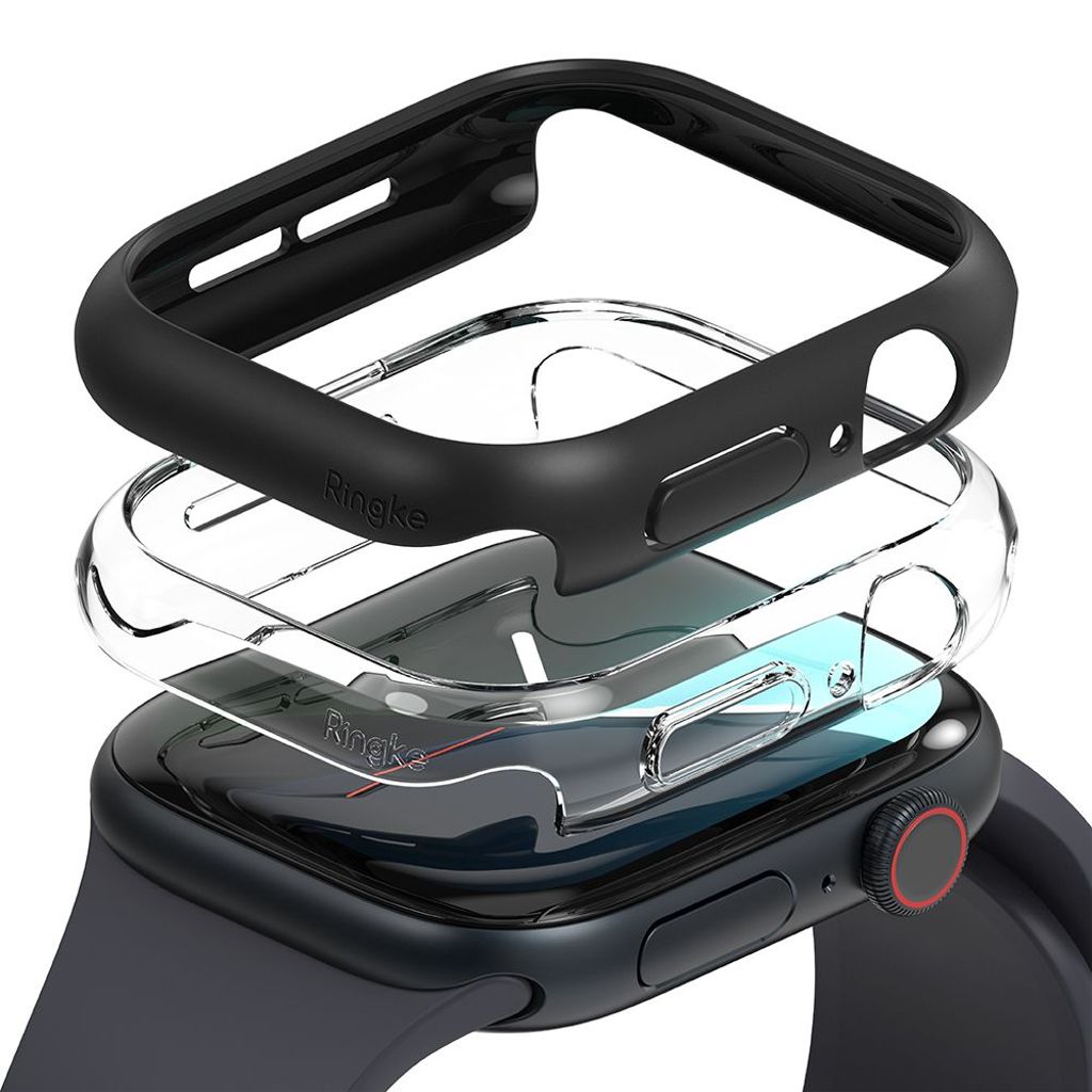 Ringke Slim skydd för Apple Watch 10 46mm, 2-pack - transparent/svart
