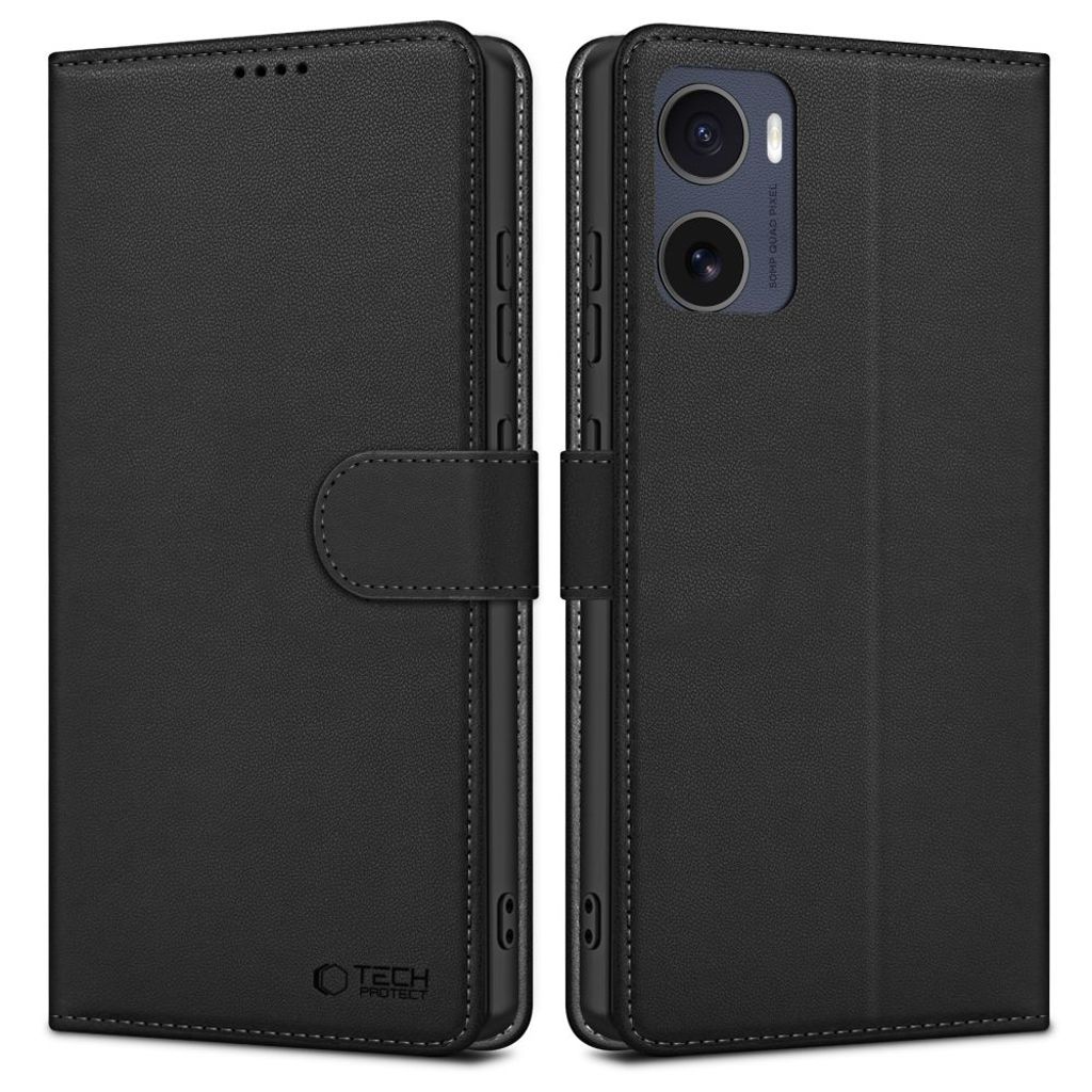 Tech-Protect plånboksfodral för Motorola Moto G05 / E15 - Matte svart