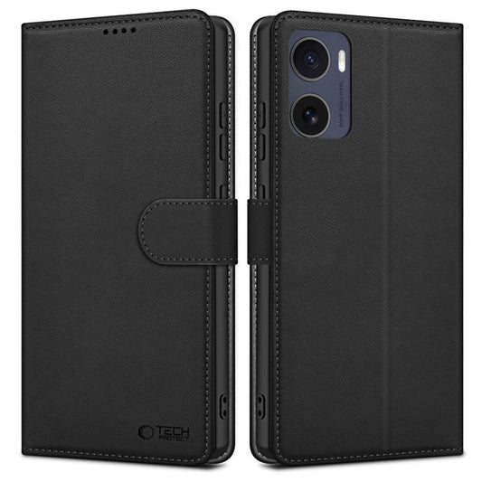 Tech-Protect plånboksfodral för Motorola Moto G05 / E15 - Matte svart