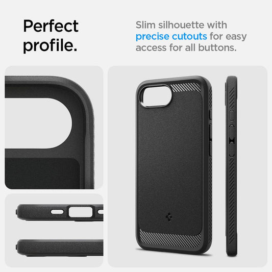 Spigen Rugged Armor MagSafe skal för iPhone 16e - svart