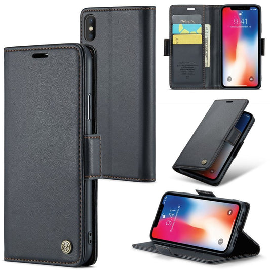 CASEME iPhone XS Max Wallet Cover RFID Blocking 3 Card Slots – Black