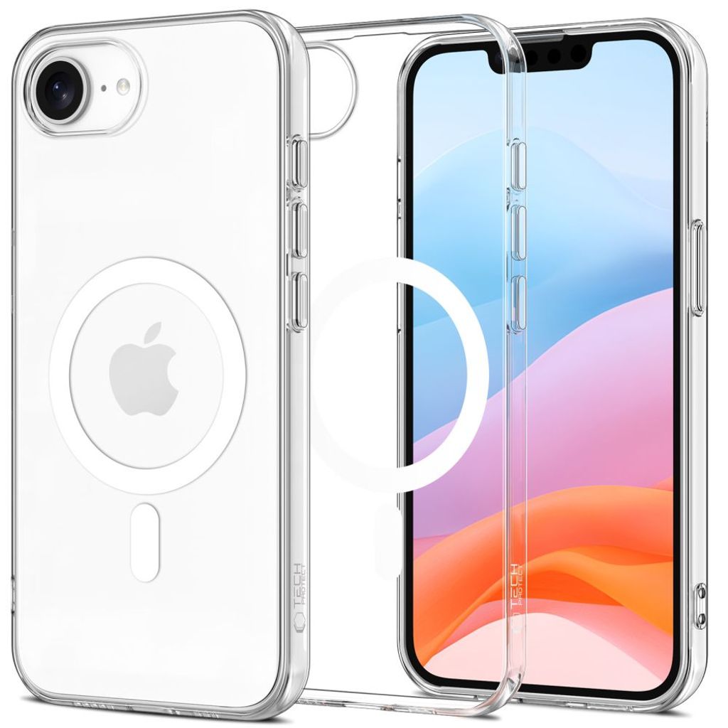 Tech-Protect FlexAir MagSafe skal till iPhone 17e/16e – Transparent