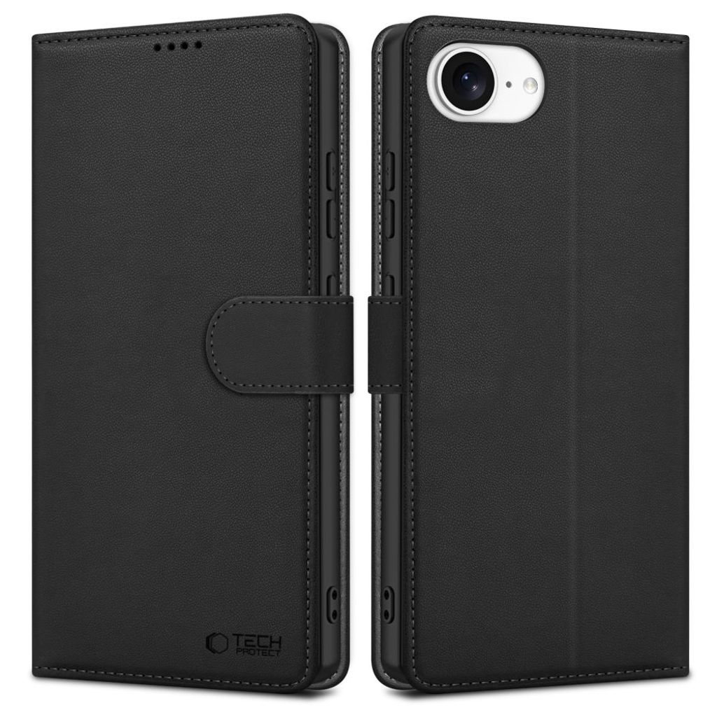 Tech-Protect Wallet Cover for iPhone 17e/16e - Matte Black