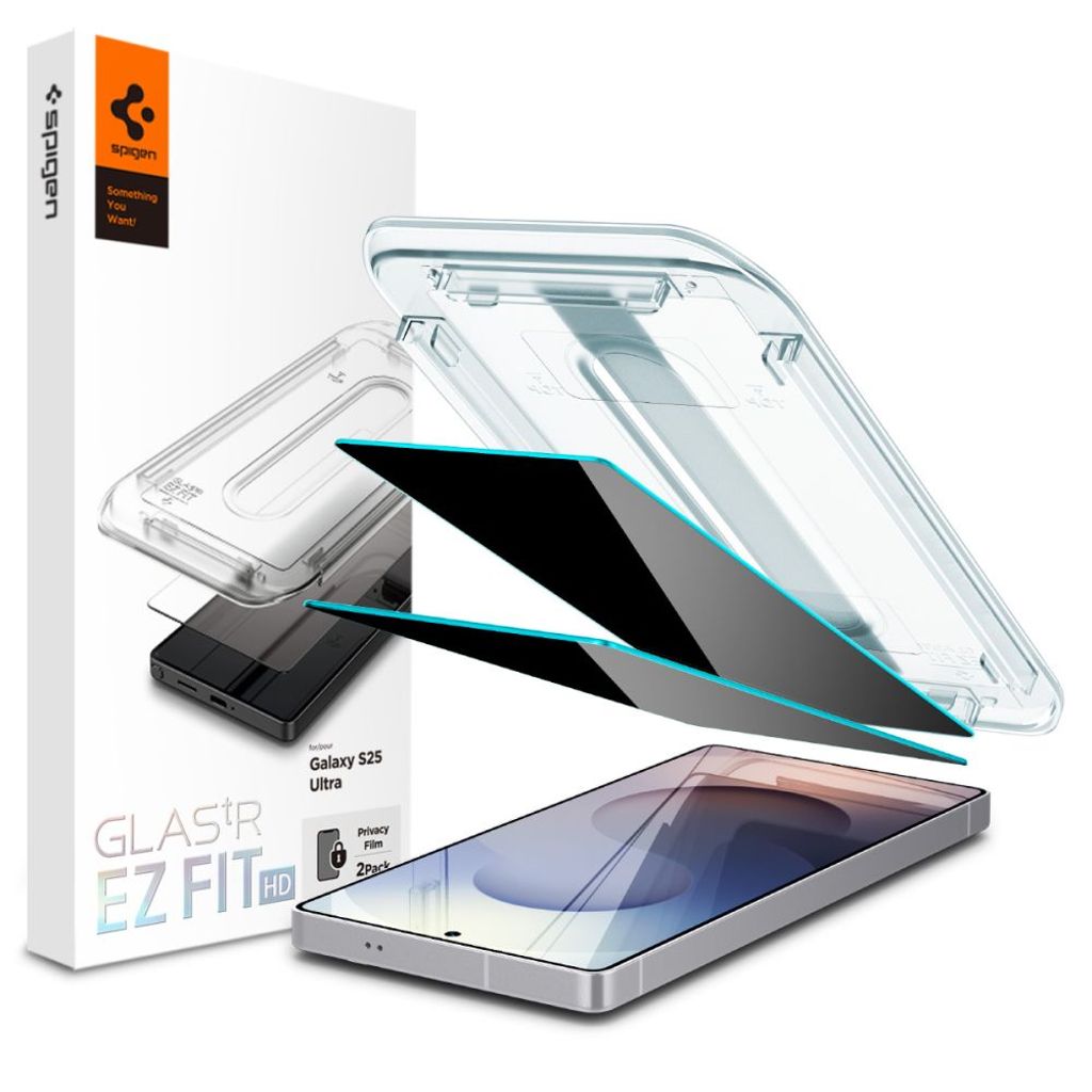 Spigen Glas.tR EZ Fit Privacy 2-pack skärmskydd för Samsung Galaxy S25 Ultra