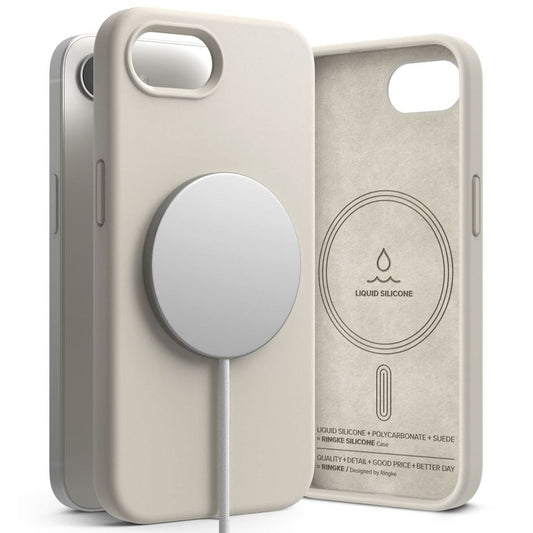 Ringke silikon Magsafe skal för iPhone 16e - beige