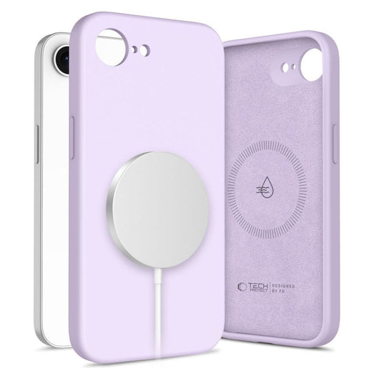 Tech-Protect i flytande silikon MagSafe skal för iPhone 16e - lila