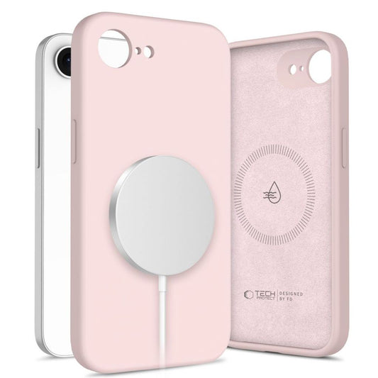 Tech-Protect i flytande silikon MagSafe skal för iPhone 16e - rosa