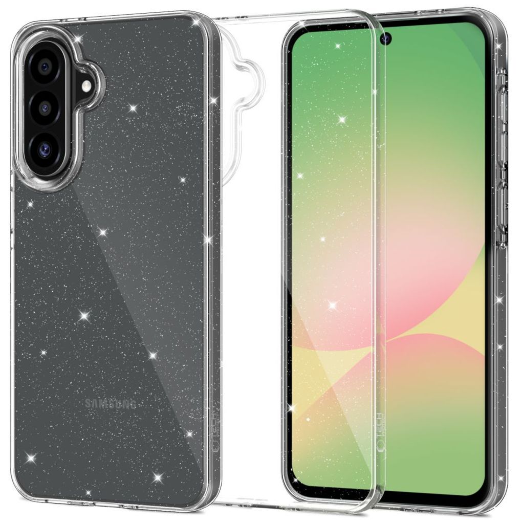 Tech-Protect FlexAir skal till Samsung Galaxy A56 5G – Transparent Glitter
