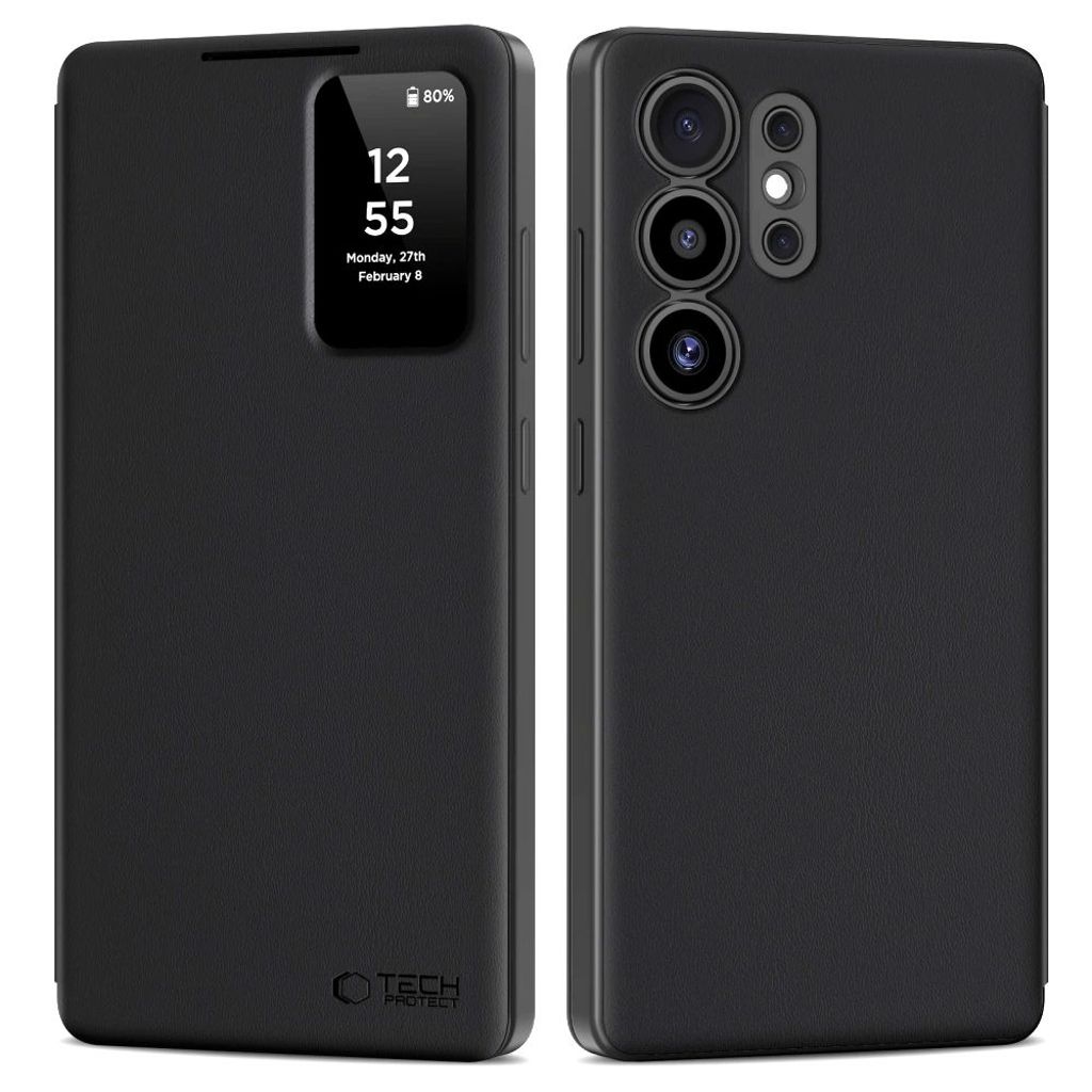 Tech-Protect Smart Wallet Cover for Samsung Galaxy S25 Ultra - Matte Black