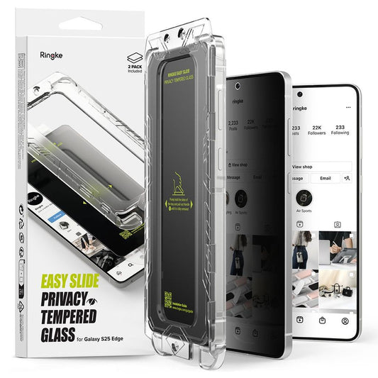 Ringke Easy Slide 2-pack Privacy Glass skärmskydd för Samsung Galaxy S25 Edge