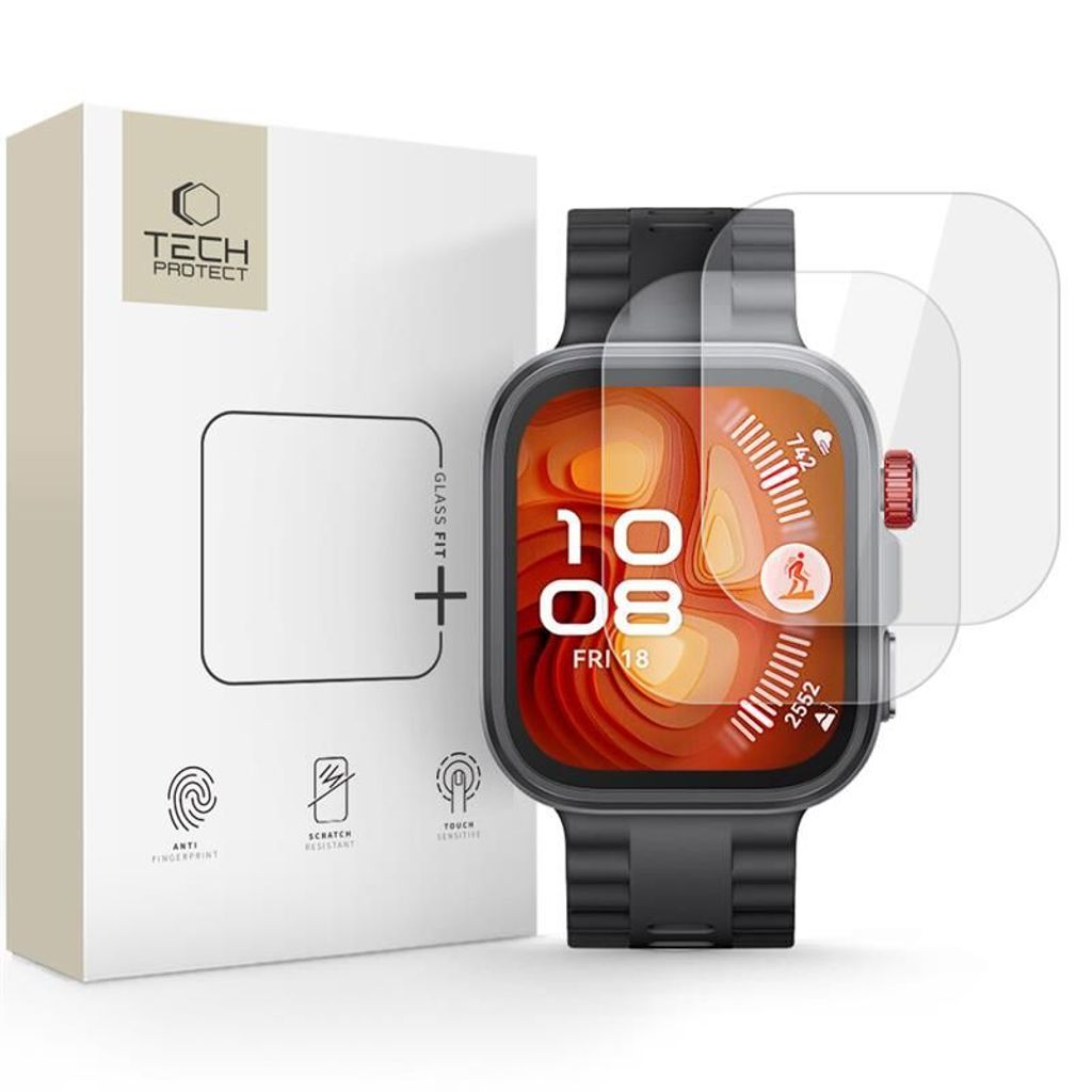 Tech-Protect Glass Fit+ skärmskydd för Huawei Watch Fit 4 Pro, 2-pack