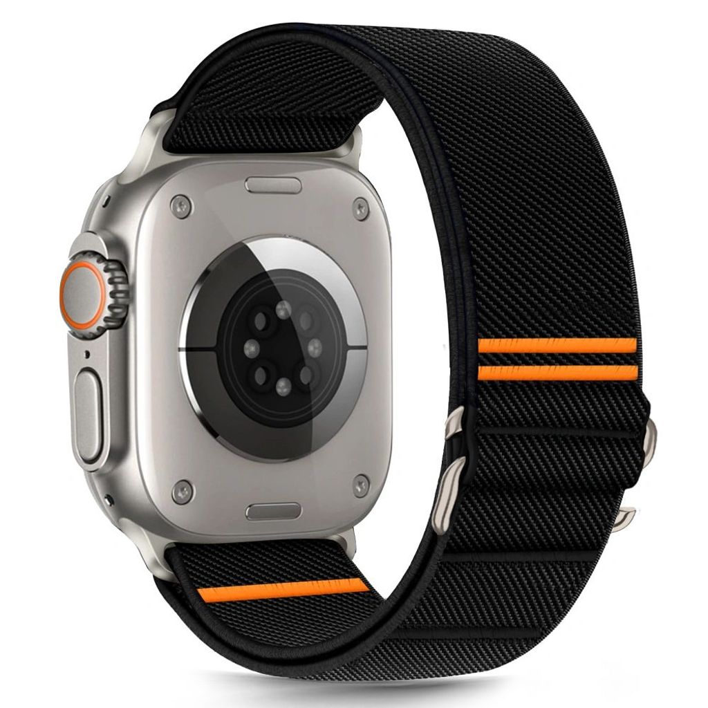 Tech-Protect Nylon Slip klockarmband för Apple Watch 44/45/46/49 mm - svart