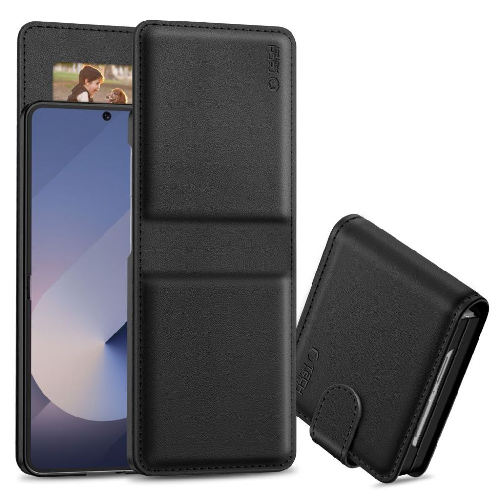 Tech-Protect plånboksfodral till Samsung Galaxy Z Flip 7 – svart