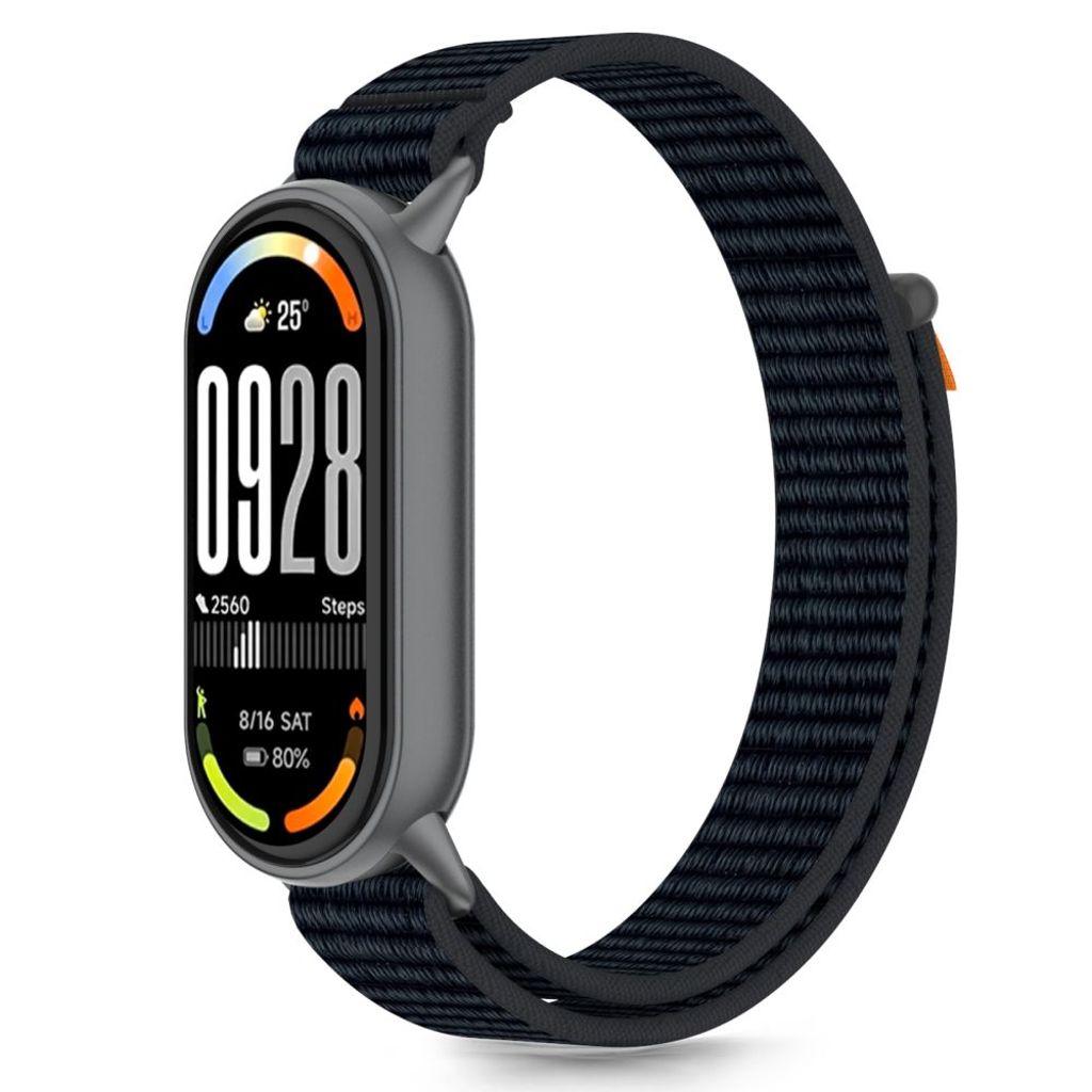 Tech-Protect Nylon Pro klockarmband Xiaomi Smart Band 8/9/10/NFC - svart/orange
