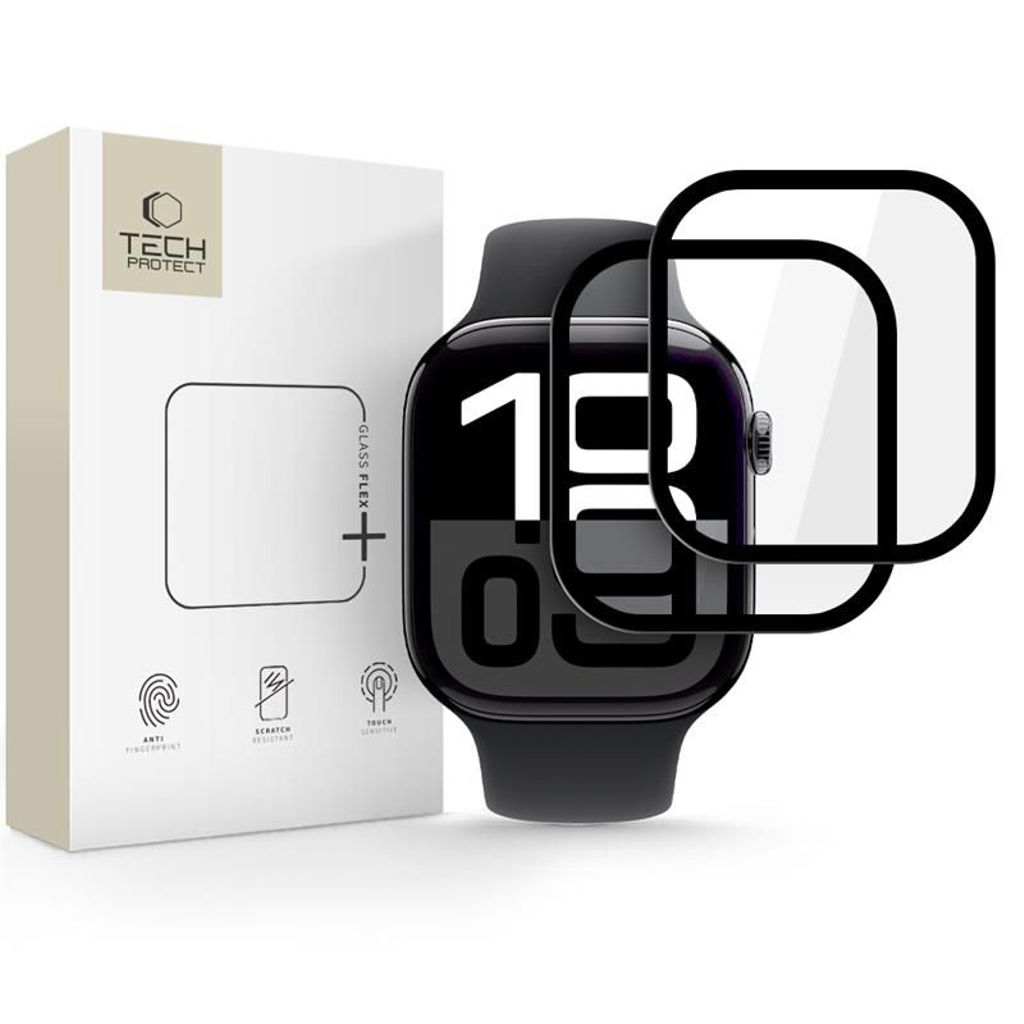 Tech-Protect Glass Flex+ Hybrid Screen Protector for Apple Watch 10 46mm, 2-pack