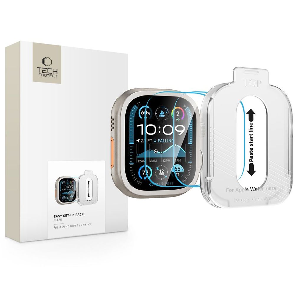 Tech-Protect Easy Set+ Screen Protector for Apple Watch Ultra 1/2 49mm, 2-pack
