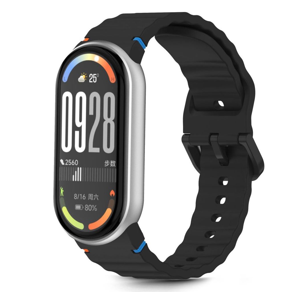Tech-Protect silikon Sport klockarmband för Xiaomi Smart Band 8/9/10/NFC - svart