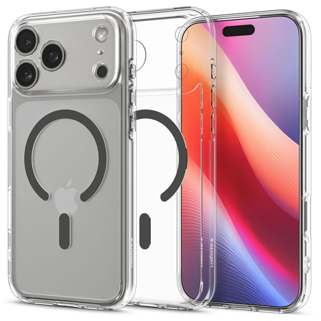 Spigen Ultra Hybrid MagSafe skal till iPhone 17 Pro Max – transparent grå