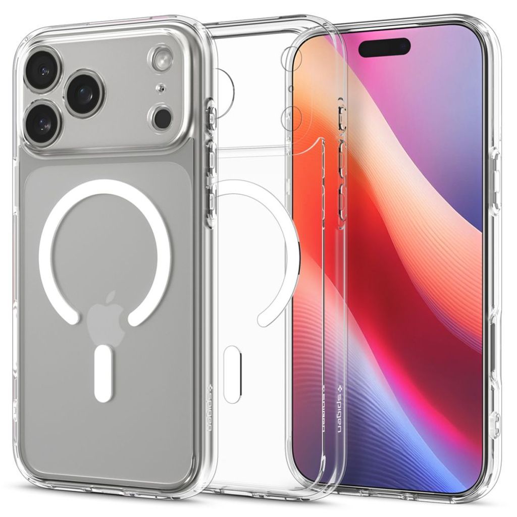 Spigen Ultra Hybrid MagSafe skal till iPhone 17 Pro Max – transparent/vit