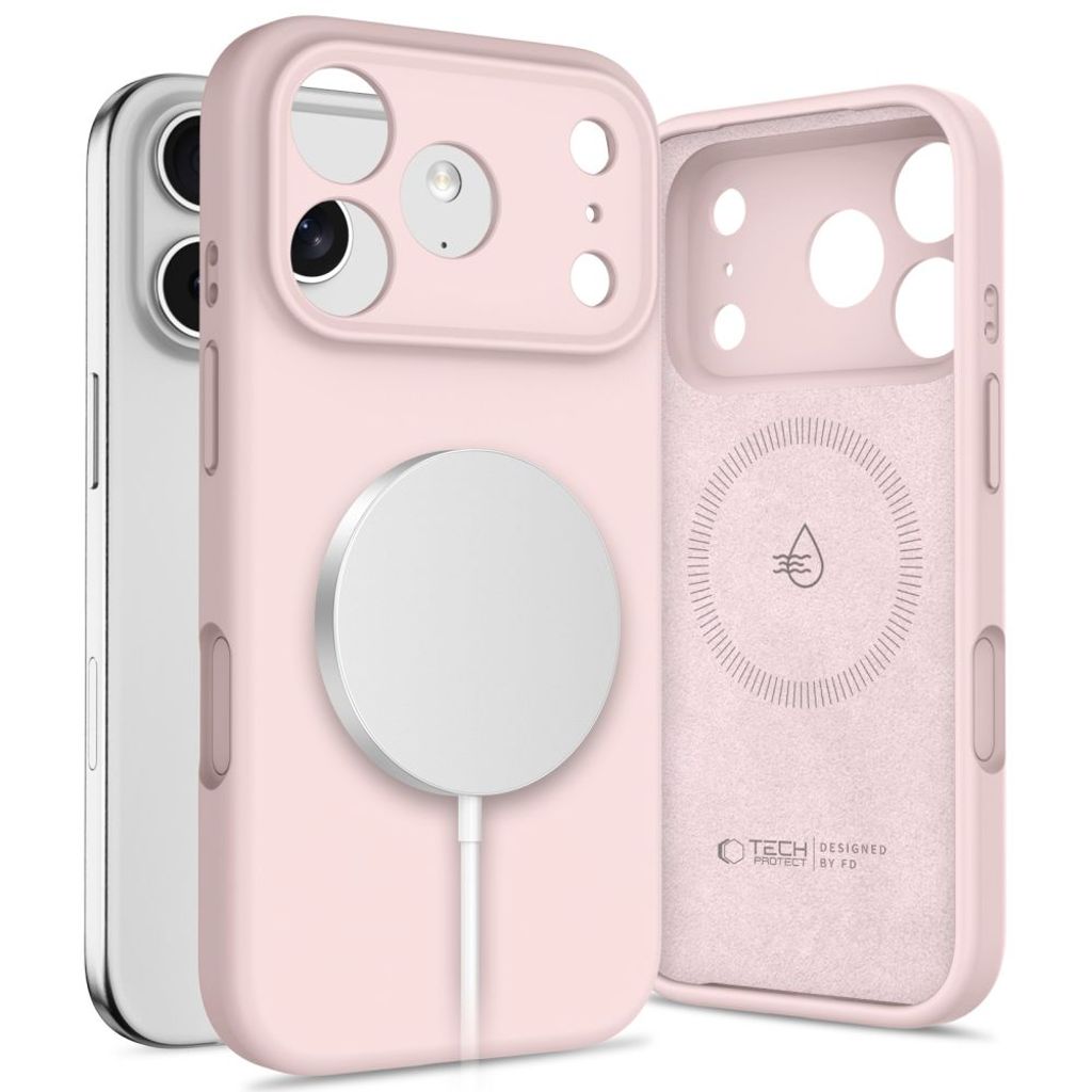 Tech-Protect Silicone MagSafe skal till iPhone 17 Pro Max – rosa