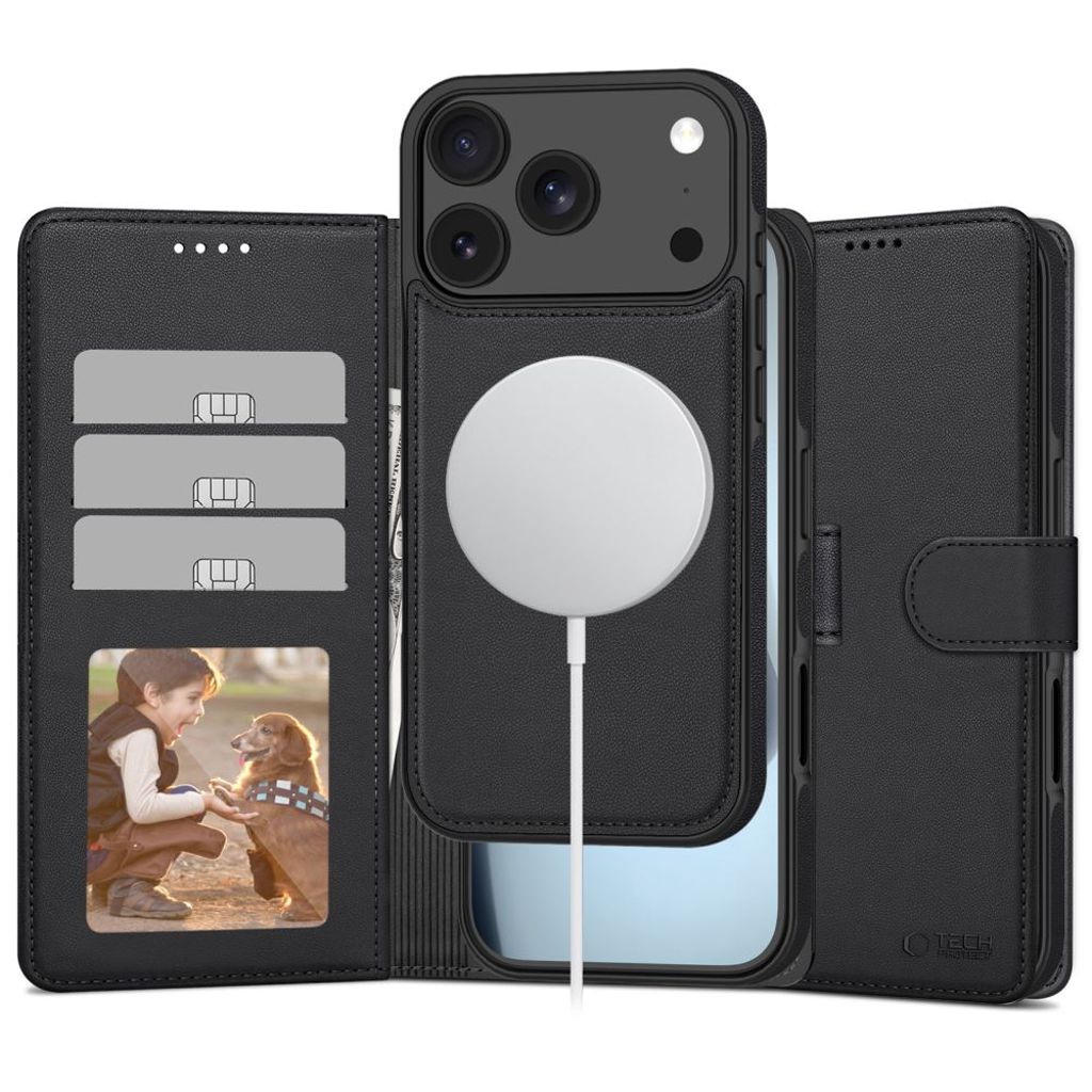 Tech-Protect MagSafe Wallet Cover for iPhone 17 Pro Max - Matte Black