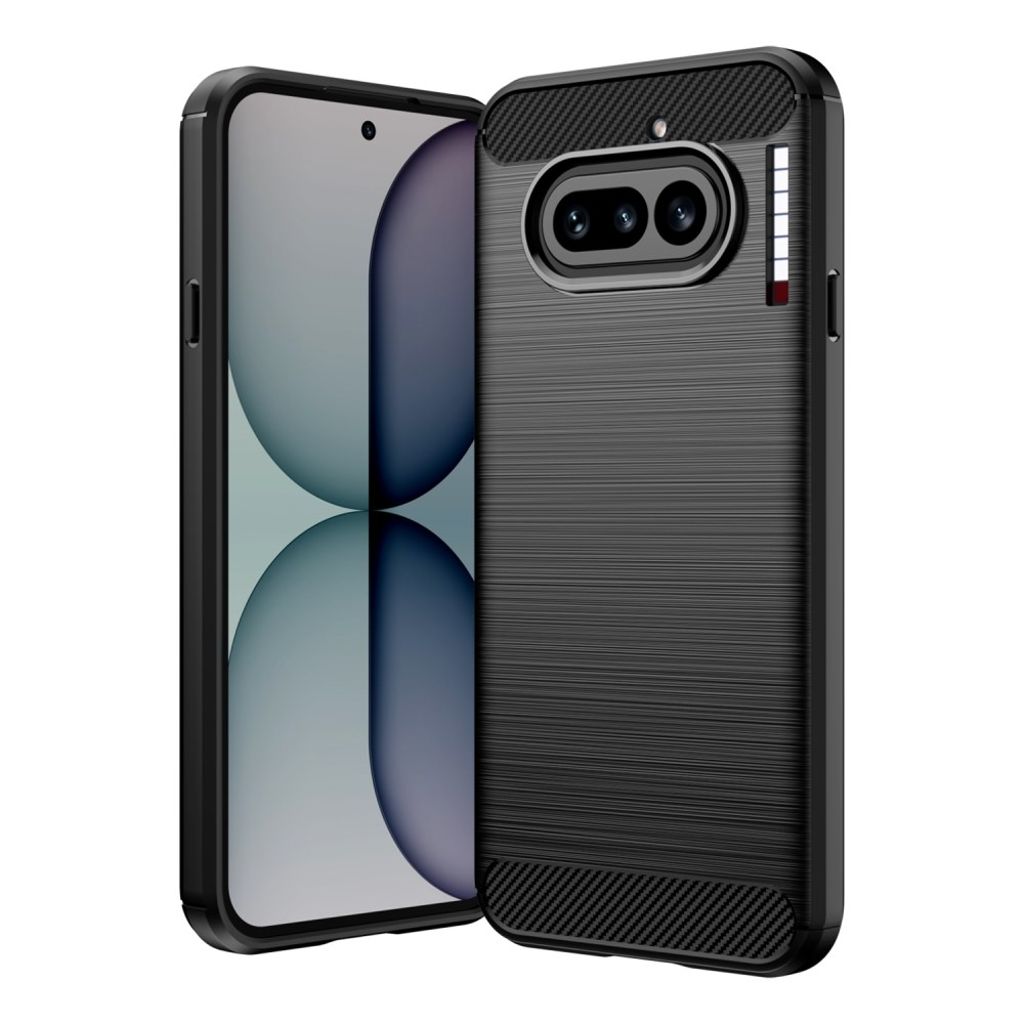 Nothing Phone (4a) Carbon Fiber TPU skal – svart