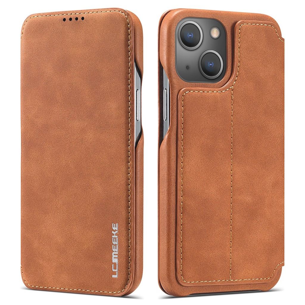 LC.IMEEKE iPhone 13 Mini Wallet Fodral with Card Slot – Brown