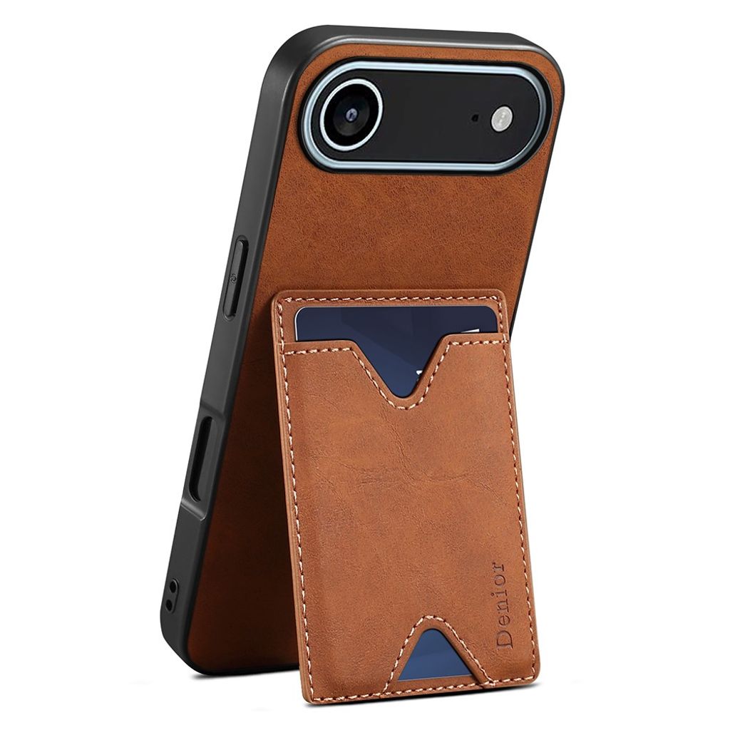 DENIOR iPhone Air skal with stativ – brun