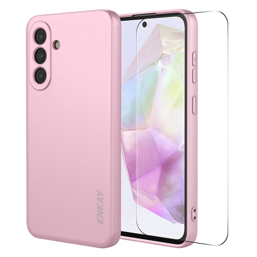 ENKAY HAT PRINCE Samsung Galaxy A37 5G skal with 9H skärmskydd – rosa