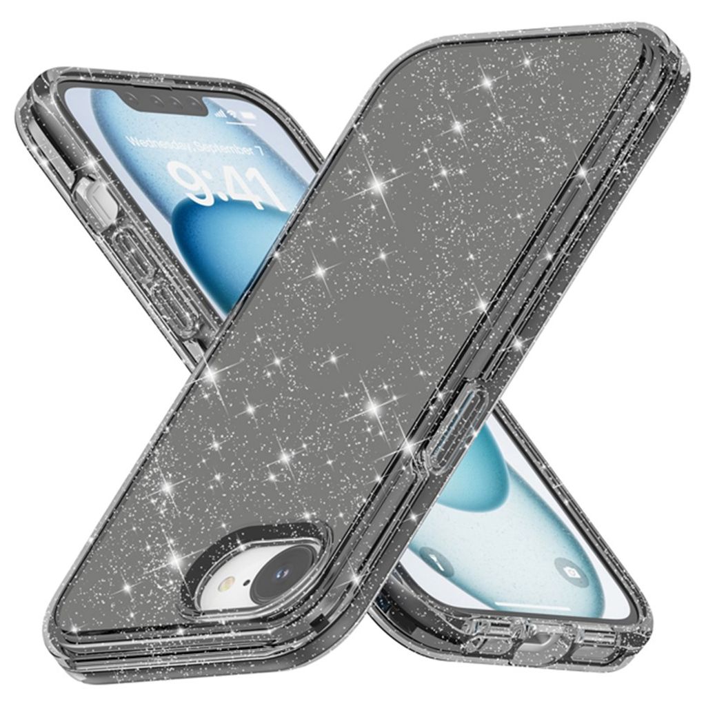 iPhone 17e/16e Glitter Skal - Black