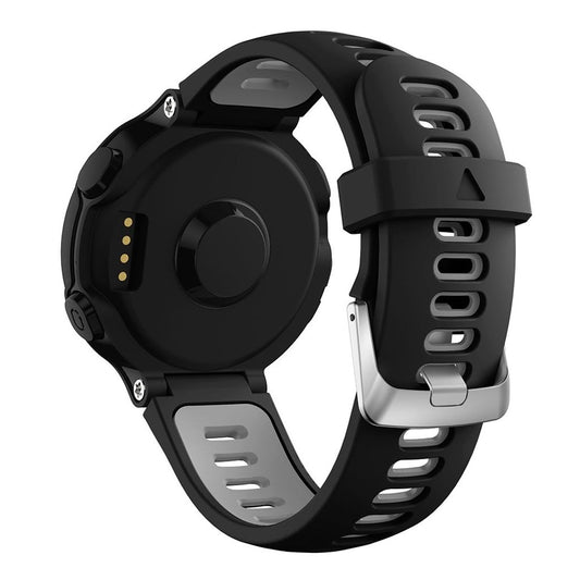 Garmin Forerunner 735XT/220/230/235/620/630 Silicone Watch Strap - Black/Grey