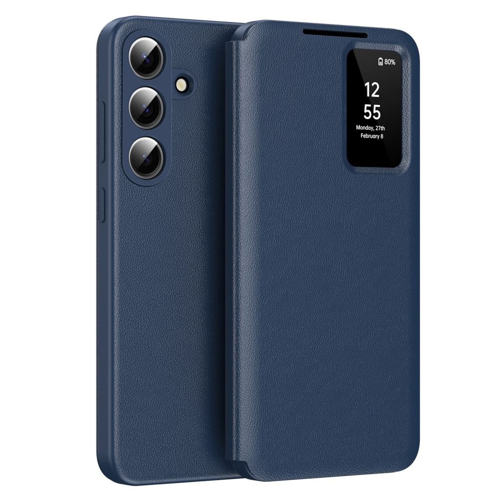 Samsung Galaxy S26 plånboksfodral Smart View Window PU Leather – Sapphire