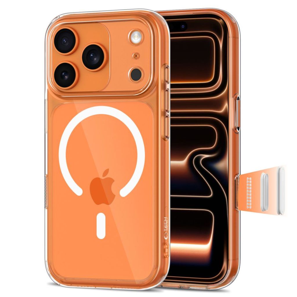 Tech-Protect Magpeak MagSafe CC skal till iPhone 17 Pro – Transparent