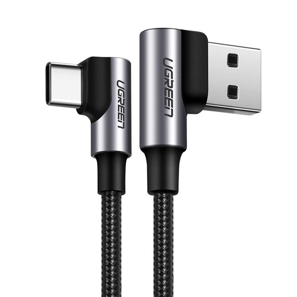 Ugreen Angled USB-A to USB-C kabel 3A, 1m - grå