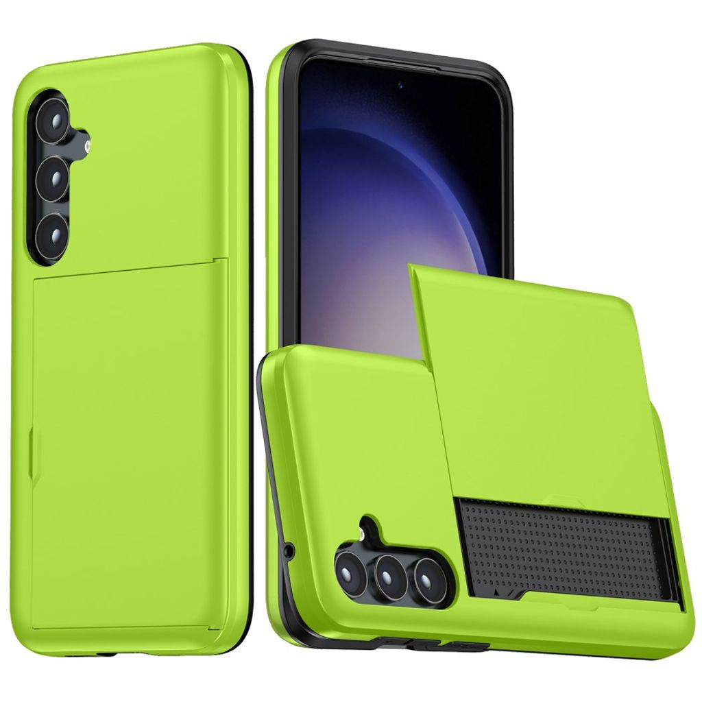 Samsung Galaxy S23 FE case with slide card holder - Green