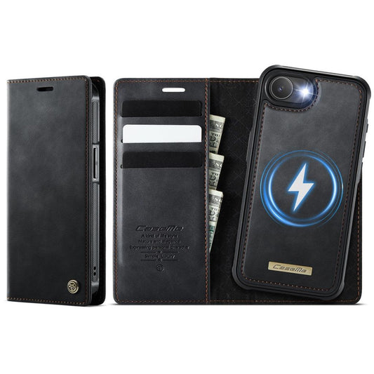 CASEME iPhone 17e/16e Cover MagSafe RFID Blocking Detachable Wallet - Black