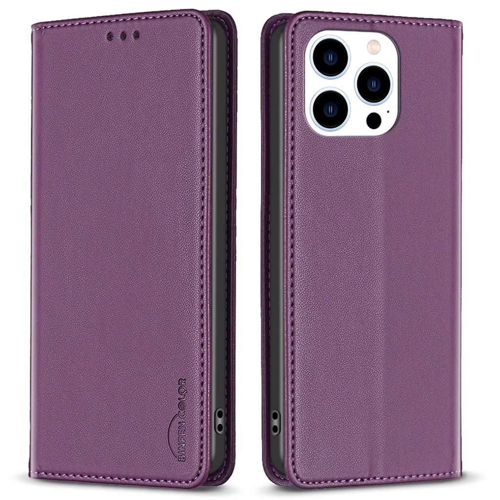 BINFEN COLOR iPhone 16 Pro plånboksfodral Card Slots - Dark lila