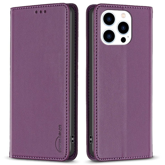 BINFEN COLOR iPhone 16 Pro plånboksfodral Card Slots - Dark lila