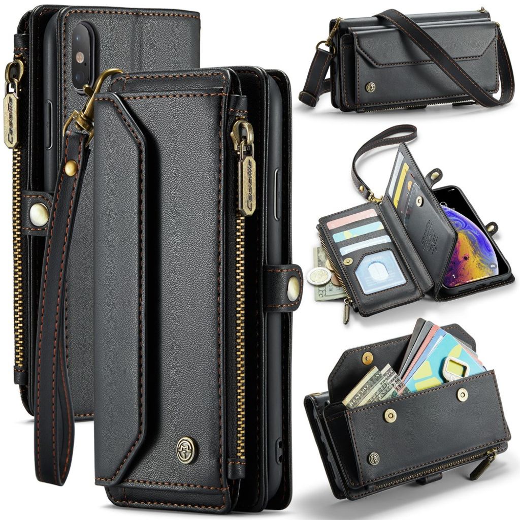 IPhone XS Max CASEME C36 plånboksfodral med RFID-skydd - svart