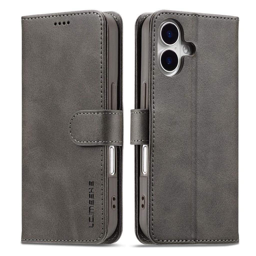 LC.IMEEKE iPhone 17 Wallet Fodral with Stand - Grey