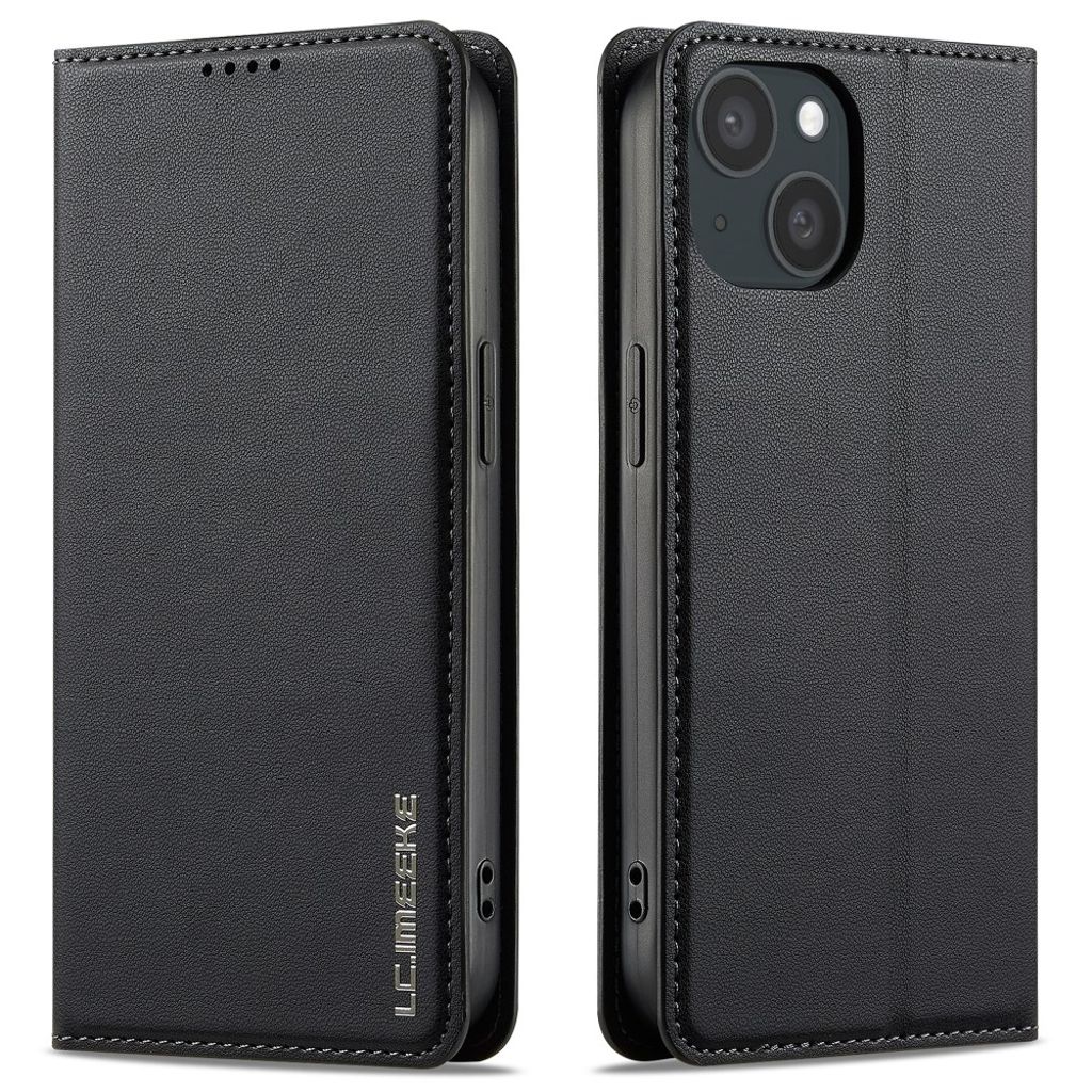 LC.IMEEKE iPhone 14 Plus Wallet Fodral PU Leather Stand - Black