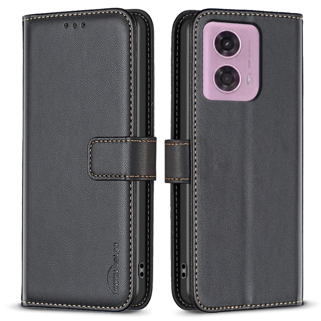 BINFEN COLOR Motorola Moto E14 / G04 / G04s / G24 4G fodral with Wallet – svart